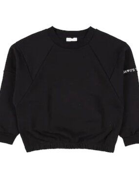Monnalisa Girls Black Sweatshirt Fleece with Rhinestone Size 14Y - S NWT